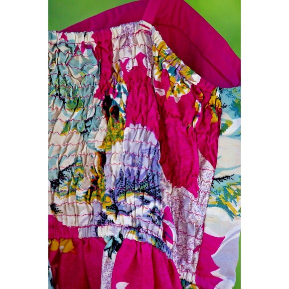Anthropologie Band of Gypsies Pink Teal Abstract Floral Dress Womens Size Large - Picture 8 of 16